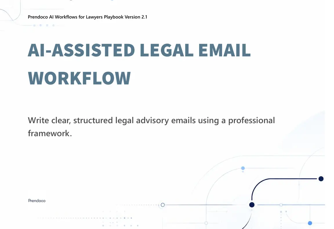 Preview of the Legal AI Workflow Playbook V2.1 with nine practical legal AI workflows