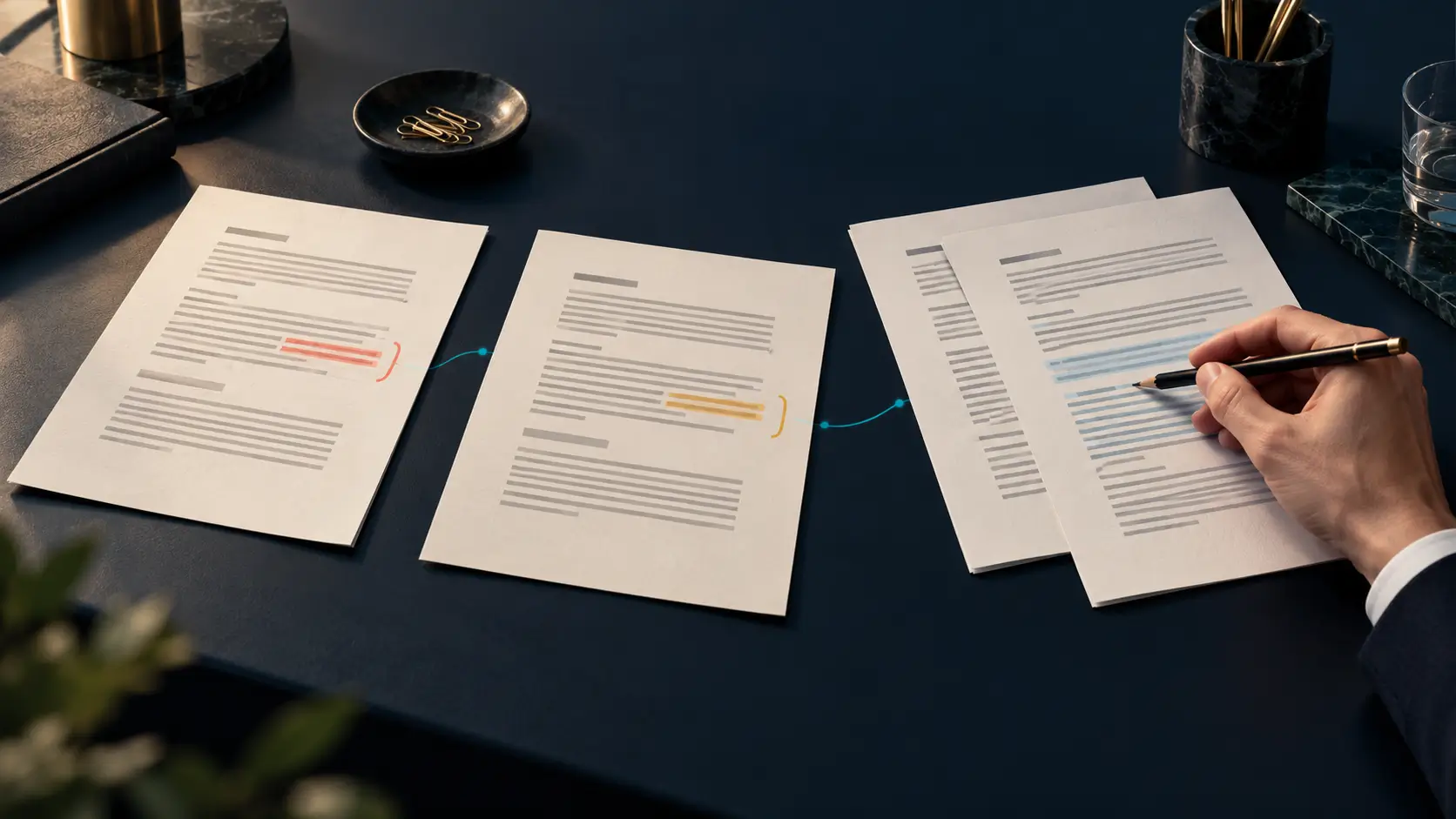 Abstract legal AI workflow image representing structured review and validation